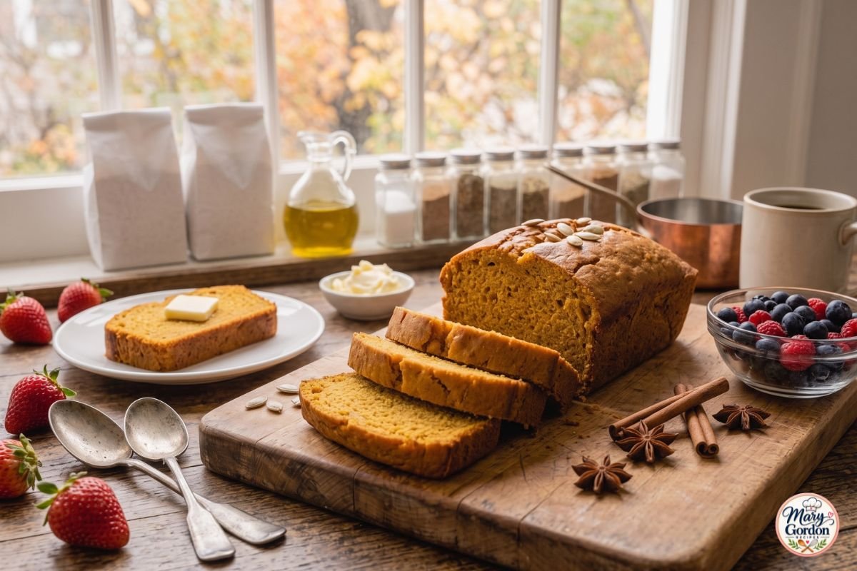 Classic pumpkin bread with warm spices and a moist homemade crumb
