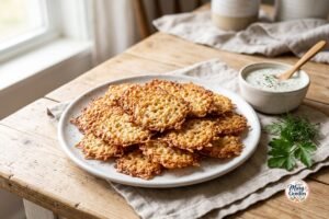 Crispy keto cheese crisps made with cheddar and Parmesan
