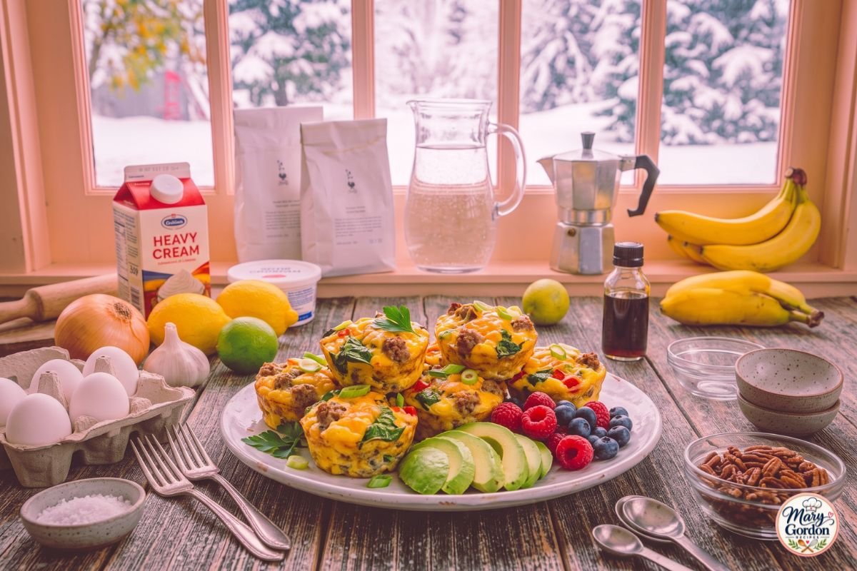 Easy keto egg muffins with sausage, spinach, peppers, and melted cheddar cheese